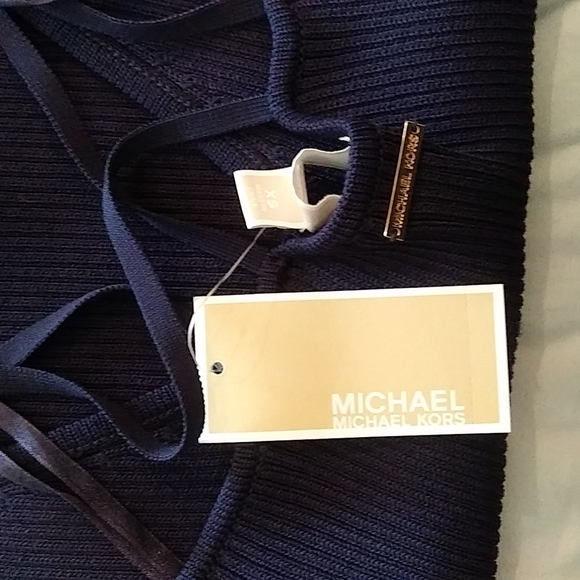 NWT Michael Kors Knit Dress Blue Extra Small - Picture 11 of 12